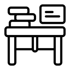 Desk Work Line Icon