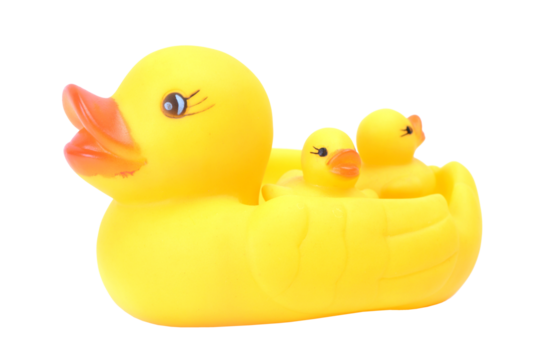 Yellow ducks spa isolated