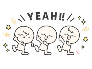 指差しをしているシンプルな人物のベクターイラスト09