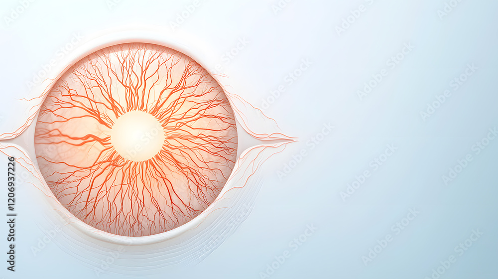 Poster artistic representation of an eye with vein patterns digital art abstract minimalist conceptual desi