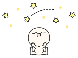星空と流れ星とシンプルな笑顔の人物02