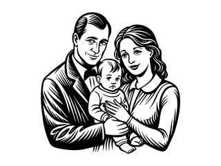 parent and baby silhouette