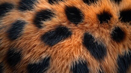 A close-up of a leopard spotted fur, each rosette pattern distinct and textured under natural light