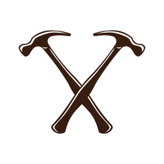 Two crossed hammers graphic sign