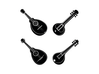 Fototapeta premium music instruments of Banjo silhouette vector