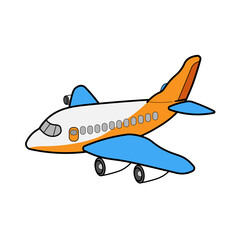 Cute cartoon airplane, airplane vector illustration