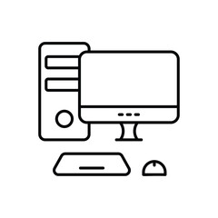 Computer icon isolated on a white background. Vector illustration.