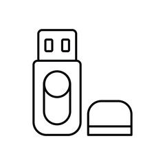 Pendrive  icon isolated on a white background. Vector illustration.