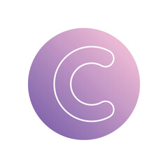 Letter C icon isolated on a white background. Vector illustration.