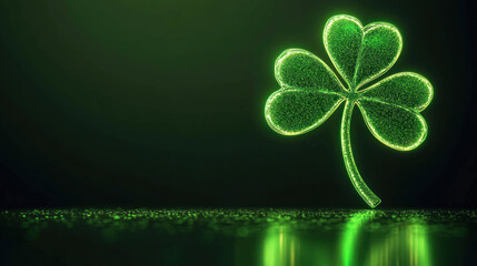 Shamrock on vibrant green background.