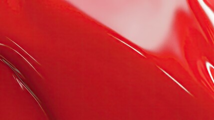 A glossy red background with smooth surfaces and soft light reflections