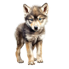 Obraz premium Baby Wolf Clipart Vector Illustration