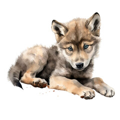 Obraz premium Baby Wolf Clipart Vector Illustration