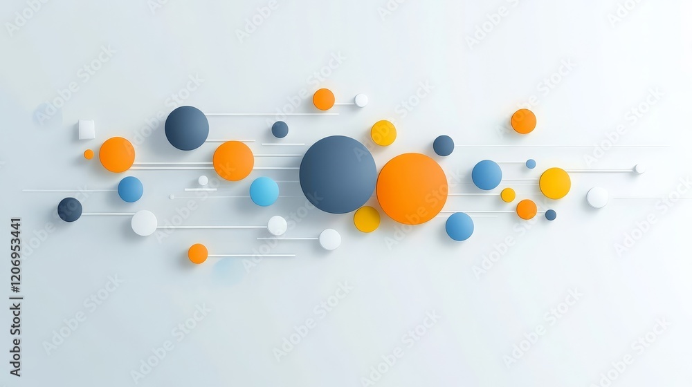 Poster abstract 3d shapes background, vibrant colors and dynamic forms for modern design