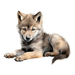 Obraz premium Baby Wolf Clipart Vector Illustration