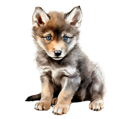 Fototapeta premium Baby Wolf Clipart Vector Illustration