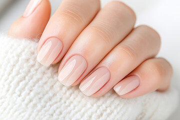 A woman's hand with a white sweater on it