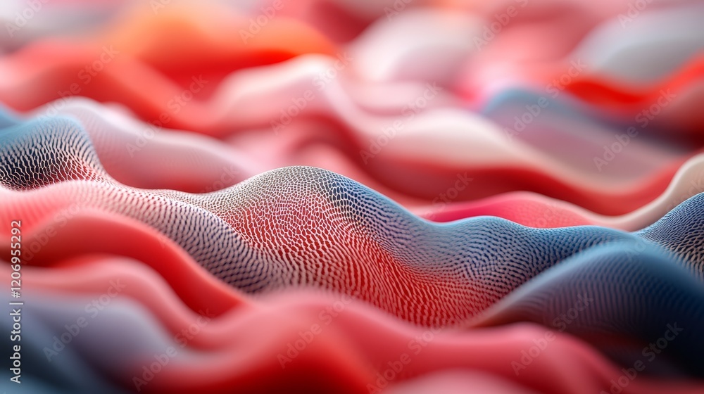 Poster dynamic and vibrant wave patterns, a closeup view of colorful fluid design closeup