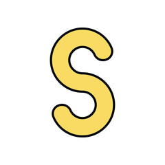 Letter S icon isolated on a white background. Vector illustration.