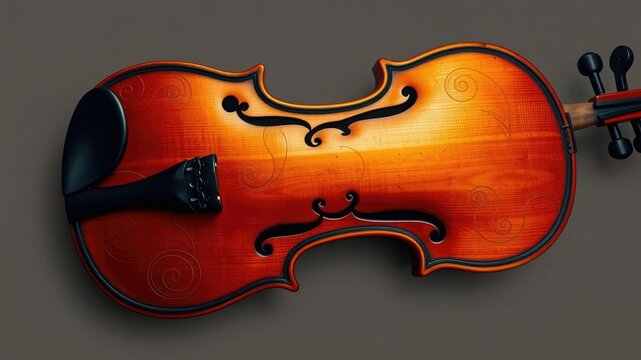 A beautiful violin with intricate, swirling patterns on its body, abstract patterns, musical instrument, classical music