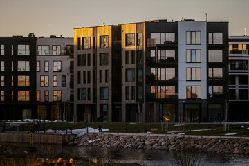 Modern waterfront private apartment buildings project for high revenue individuals at wealthy district