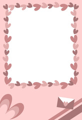 pink background frame with hearts