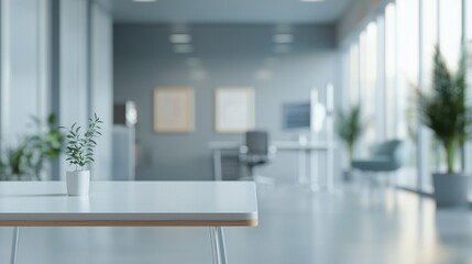 Modern Minimalist Office Interior Design: Serene Workspace with Natural Elements