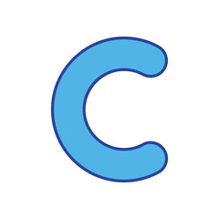 Letter C icon isolated on a white background. Vector illustration.