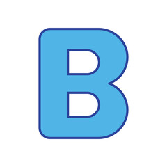Letter B icon isolated on a white background. Vector illustration.