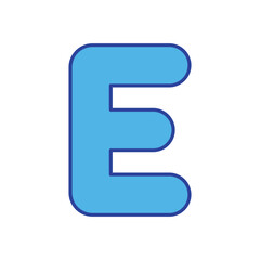 Letter E icon isolated on a white background. Vector illustration.