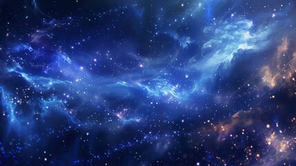 Vibrant Cosmic Nebula with Stars and Galactic Clouds