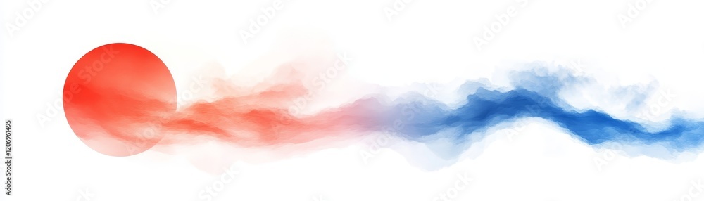 Poster dynamic interplay of red and blue in abstract background design with vivid colors shapes
