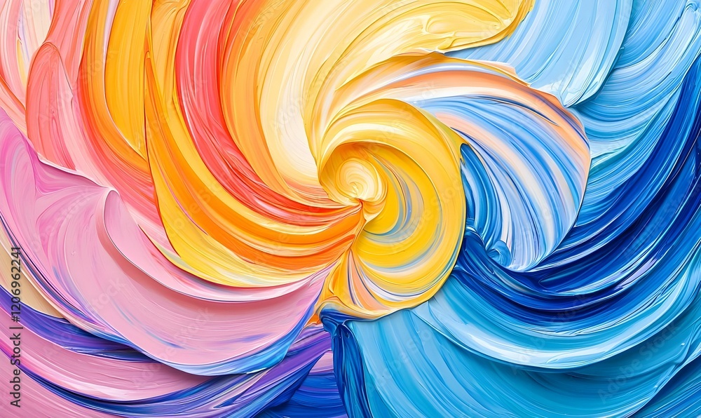 Poster dynamic abstract flow, a vivid display of swirling colors and energetic patterns, evokes movement an
