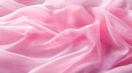 Obraz premium Draped Pink Sheer Fabric Soft Texture Background