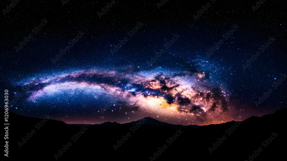 Poster milky way's intricate structure, a captivating visualization showcasing the rich complexity of the m
