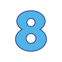 Number 8 icon isolated on a white background. Vector illustration.