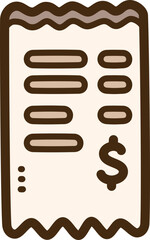 Receipt vector doodle illustration and graphic