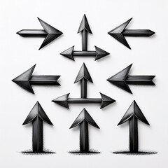 Fototapeta premium Set di frecce direzionali e bidirezionali