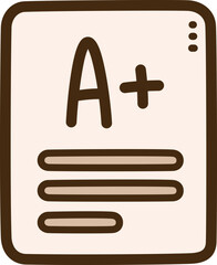 Test score vector doodle illustration and graphic