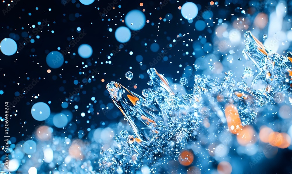 Aufkleber ethereal light dance, a mesmerizing blend of soft glowing circles creating an abstract bokeh backdro