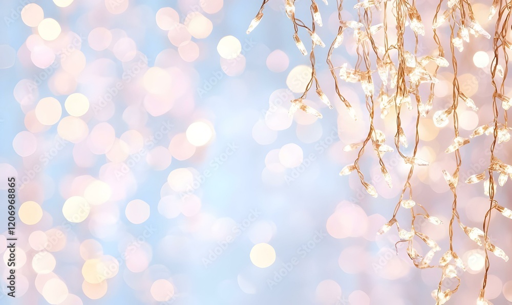Aufkleber twinkling vertical illumination, strings of fairy lights cascade down in organized rows, creating a 