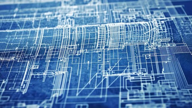 Blueprint Design: Intricate Engineering Drawing