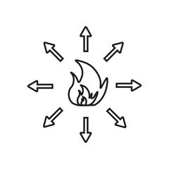 Exothermic line icon
