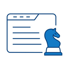 Trojan Horse Blue Editable Stroke Icons. Cyber Security Technology, Phishing, Hacking, Cyber Crime, Security, Trojan, Device Protection, Privacy Vector Illustration.