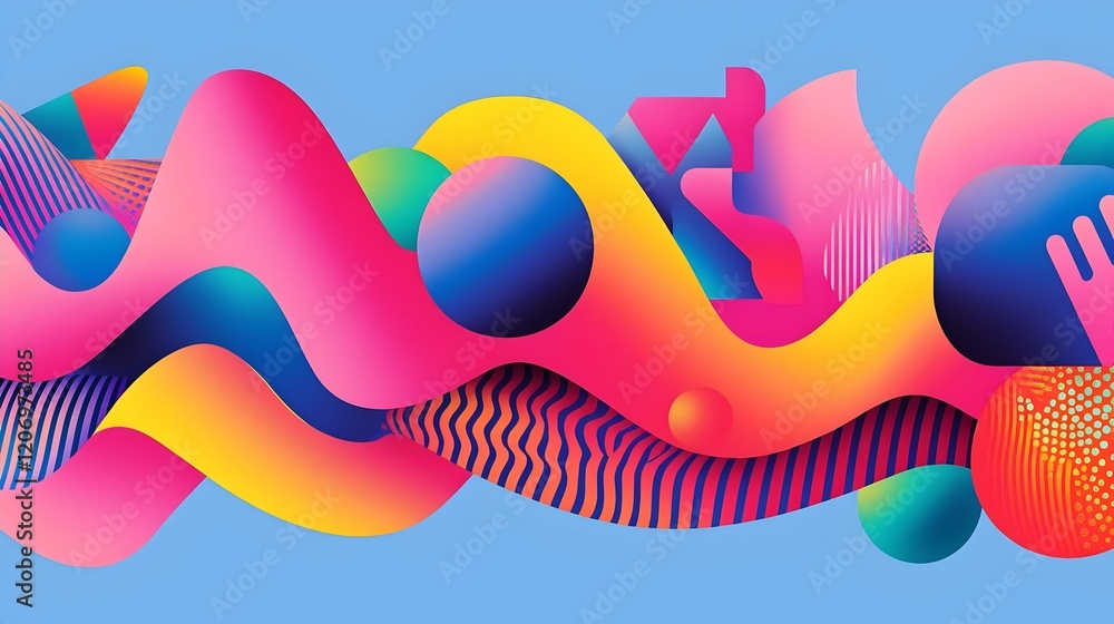 Poster celestial harmony, a vibrant design showcasing intricate planetary orbits in a mesmerizing pattern, 