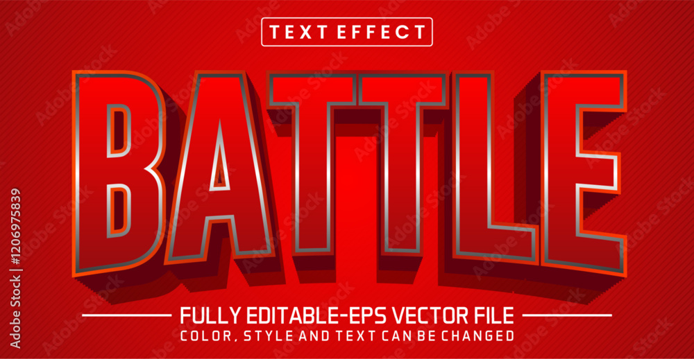 Poster battle font text effect editable