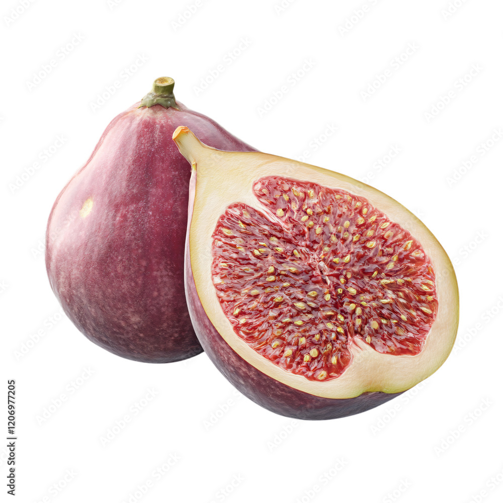 Poster fig realistic 3d isolated on transparent background