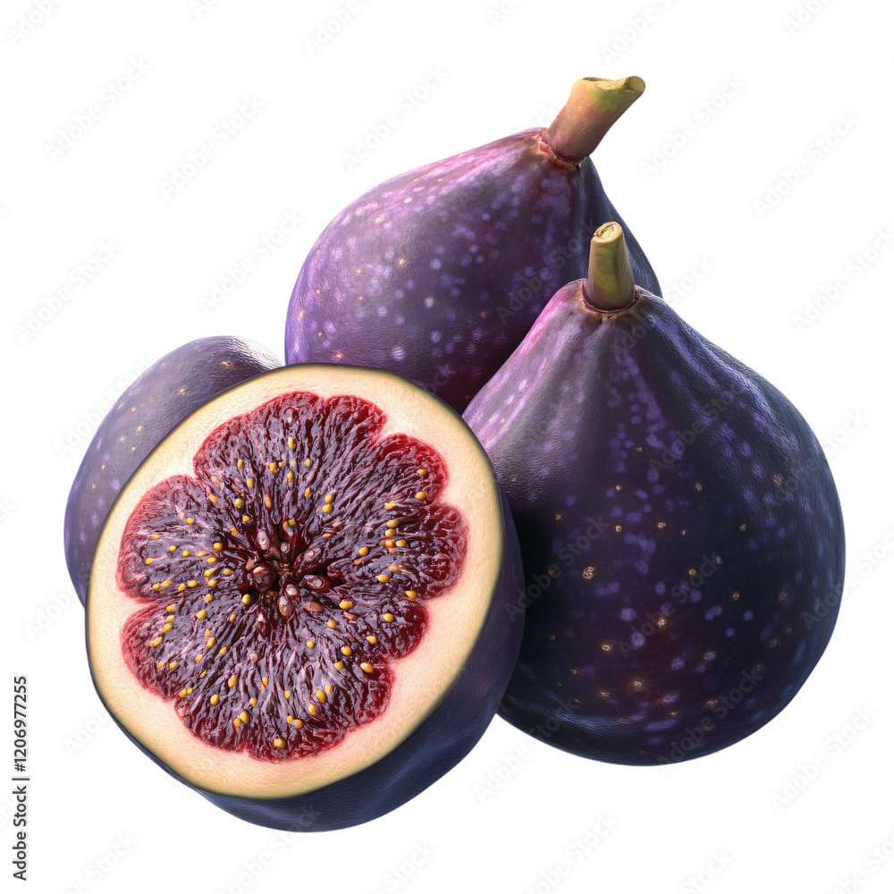 Poster fig realistic 3d isolated on transparent background