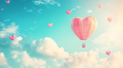 Obraz premium A Beautiful Composition of Floating Paper Hearts on a Light Background.