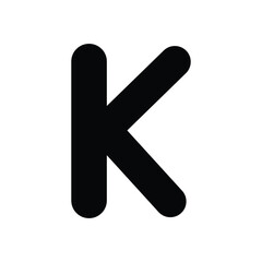 Letter K  icon isolated on a white background. Vector illustration.